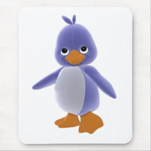Plushie blauer Toon Pinguin Mousepad