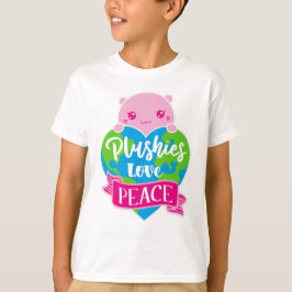Plushies Liebe Frieden | Niedlich Kawaii Heart Ear T-Shirt
