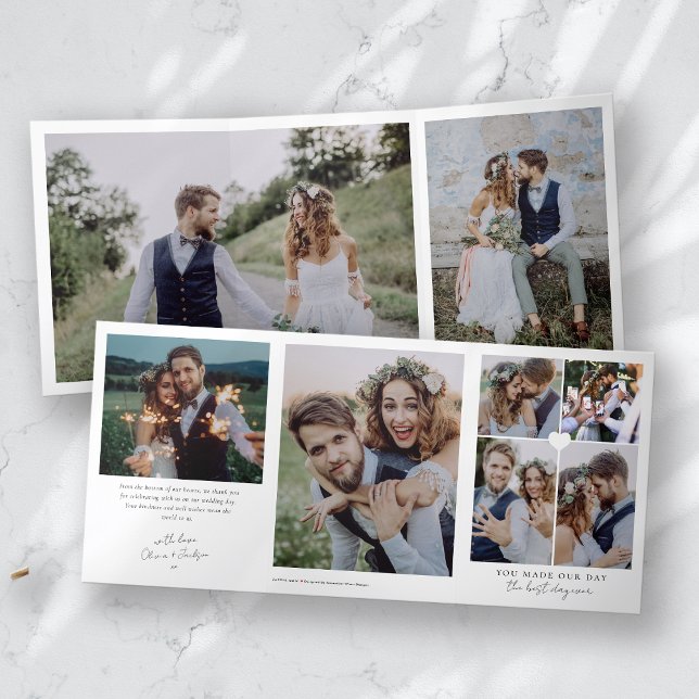 Plusieurs Mariage photo triple Carte de remercieme (Créateur téléchargé)