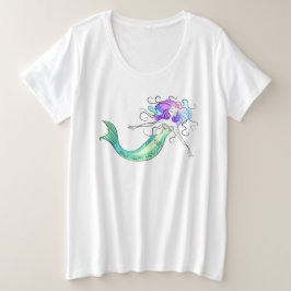 Plusmeerjungfrau V-Hals T der größen-SSRA Große Größe T-Shirt