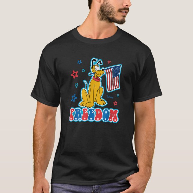 Pluto 4. Juli Patriotische Flaggenfreiheit mit Ste T-Shirt (Vorderseite)