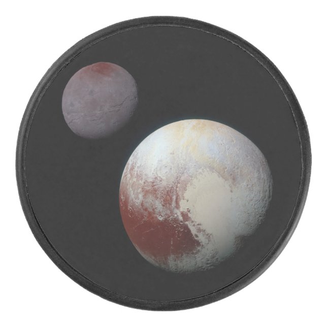 Pluto & Charon 9. oder Zwarf-Planet-Sonnensystem Eishockey Puck (Vorderseite)