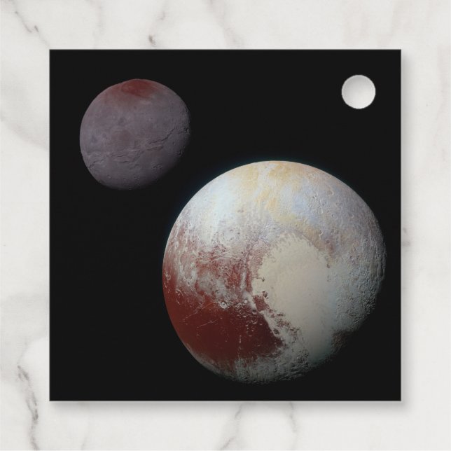 Pluto & Charon 9. oder Zwarf-Planet-Sonnensystem Geschenkanhänger (Rückseite)