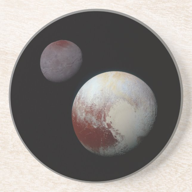 Pluto & Charon 9. oder Zwarf-Planet-Sonnensystem Getränkeuntersetzer (Vorne)