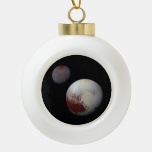 Pluto & Charon 9. oder Zwarf-Planet-Sonnensystem Keramik Kugel-Ornament