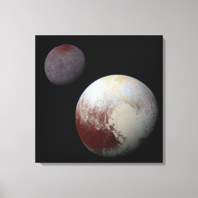 Pluto & Charon 9. oder Zwarf-Planet-Sonnensystem Leinwanddruck (Vorderseite)