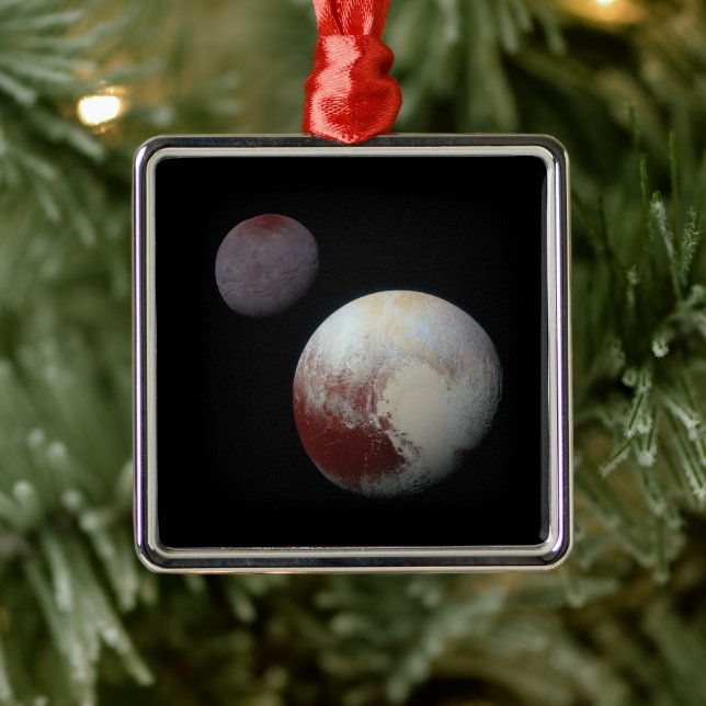 Pluto & Charon 9. oder Zwarf-Planet-Sonnensystem Ornament Aus Metall (Baum)