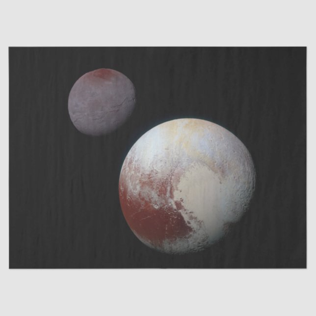 Pluto & Charon 9. oder Zwarf-Planet-Sonnensystem Seidenpapier (Vorderseite)