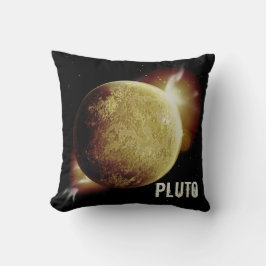 Pluto gelbes Planet 3d-Universum-Darstellung Kissen