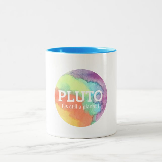 "Pluto ist noch ein Planet" Illustration Tasse (Mittel)