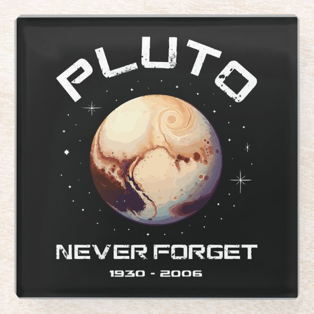 Pluto Never Forget Glasuntersetzer (Vorderseite)