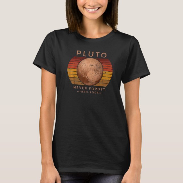 Pluto Never Forget  Space Astronomy Men Retro Scie T-Shirt (Vorderseite)