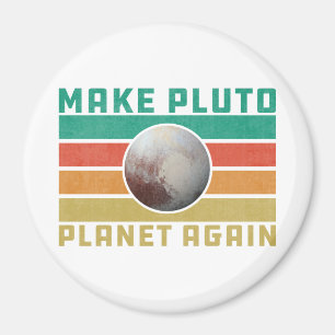 Pluto Planet wieder Retro Raumastronomie Magnet