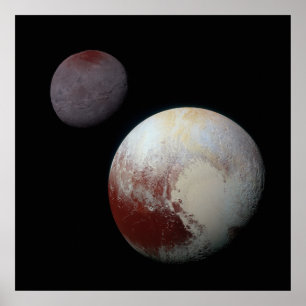 Pluto und Charon 9. oder Zwergenplanet Sonnensyste Poster