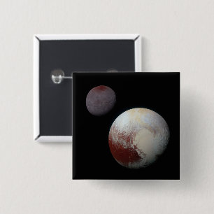 Pluto und Charon 9. oder Zwergplanet Sonnensystem Button