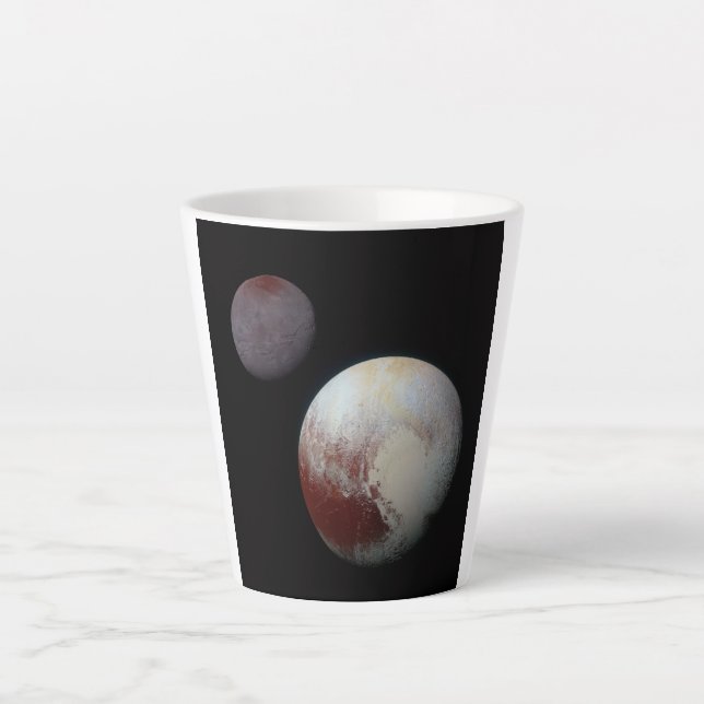 Pluto und Charon 9. oder Zwergplanet Sonnensystem Milchtasse (Vorderseite)