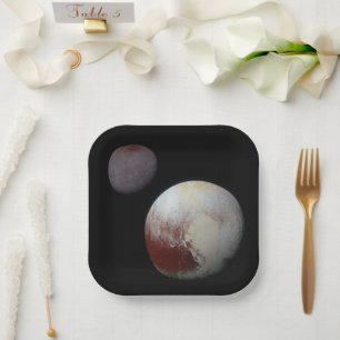Pluto und Charon 9. Planet oder Zwergplanet Sonnen Pappteller