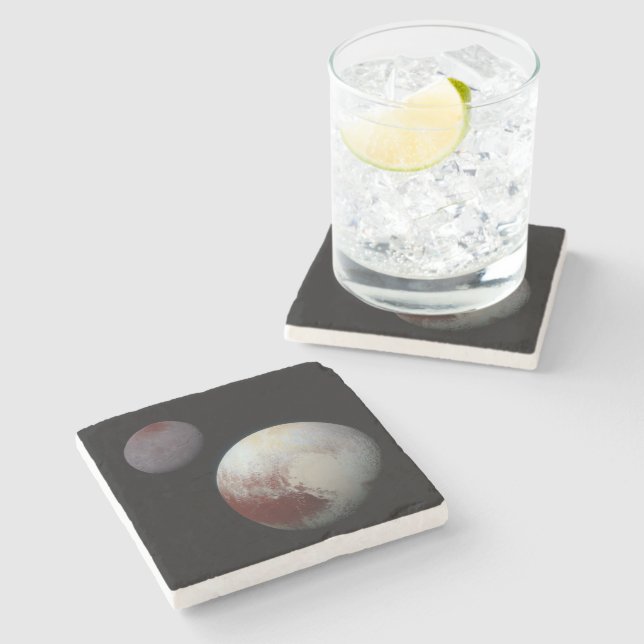 Pluto und Charon 9. Planet oder Zwergplanet Sonnen Steinuntersetzer (Seitenansicht)