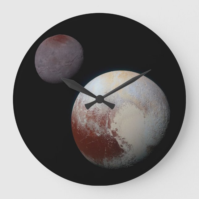Pluto und Charon NASA - Neue Horizonte Große Wanduhr (Vorderseite)