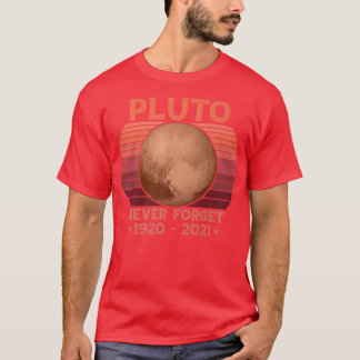 PLUTO VERGESSEN NIE Retro Style Funny Space, Vinta T-Shirt