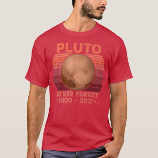 PLUTO VERGESSEN NIE Retro Style Funny Space, Vinta T-Shirt