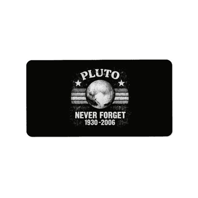 Pluto vergiss nie adressaufkleber (Vorne)