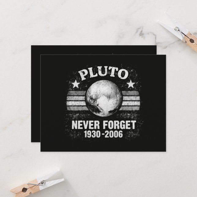 Pluto vergiss nie einladung (Vorderseite/Rückseite Beispiel)
