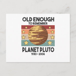 Pluto Vintage Planet Galaxie Space abgenutzt Postkarte