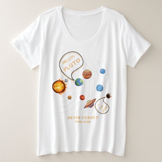 Pluton Plush Planet, n'oubliez jamais Pluton (Design devant)