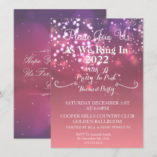 Plutôt En Rose Nouvel An Invitation De Fête