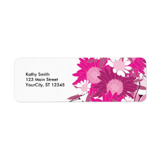 Plutôt rose motif floral Étiquettes de adresse per