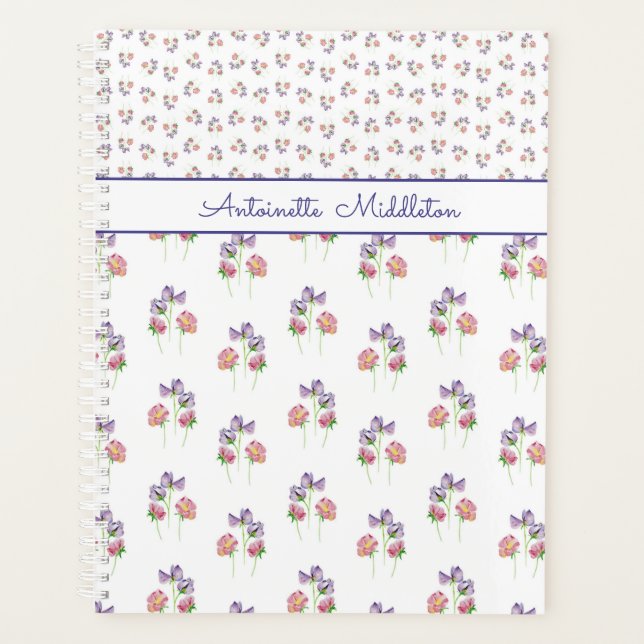 Plutôt Rose Violet Floral Personnalisé (Devant)