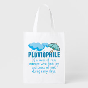 Pluviophile Rain Lover Hübsch Blauer Schirm Wiederverwendbare Einkaufstasche