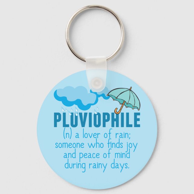 Pluviophile Rainy Day Lover Hübscher Schirm Schlüsselanhänger (Vorderseite)