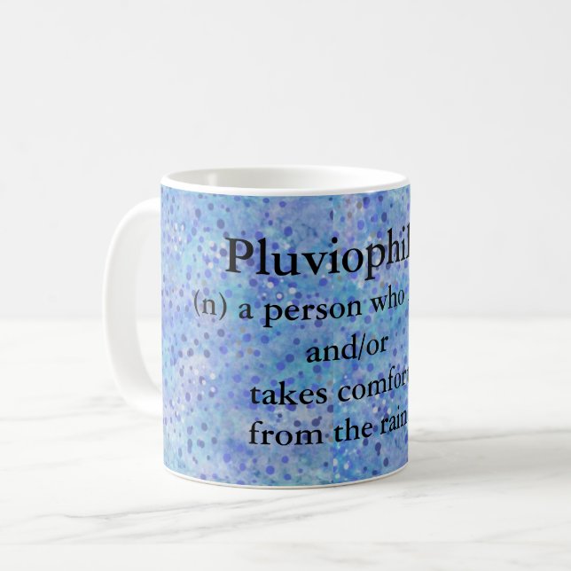 Pluviophile - Regen-Liebhaber-Tasse Kaffeetasse (Vorderseite Links)