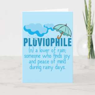 Pluviophile Regenliebhaber Hübscher blauer Regensc Karte