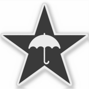Pluviophile Star (schwarz) Aufkleber