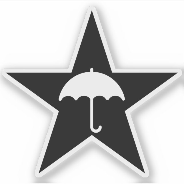Pluviophile Star (schwarz) Aufkleber (Vorderseite)