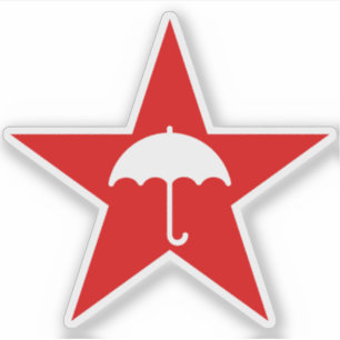 Pluviophile Stern (rot) Aufkleber