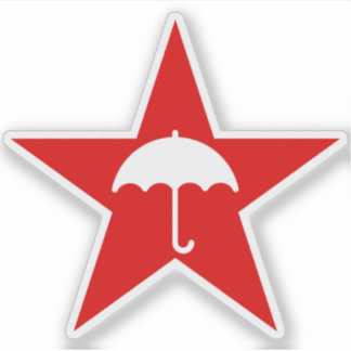 Pluviophile Stern (rot) Aufkleber
