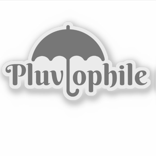 Pluviophile - v2 (grau) aufkleber (Vorderseite)