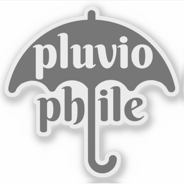 Pluviophile - v3 (grau) aufkleber (Vorderseite)