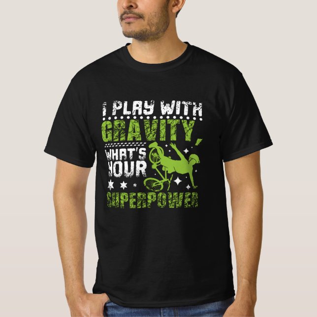 Ply with Gravity, Bmx Bike T-Shirt (Vorderseite)