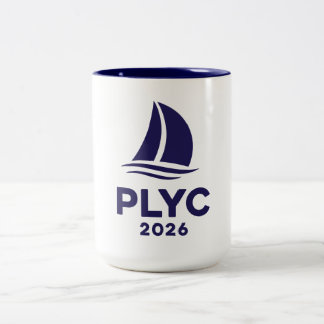 PLYC 2026 Weiße Tasse mit navyblauem Innenraum