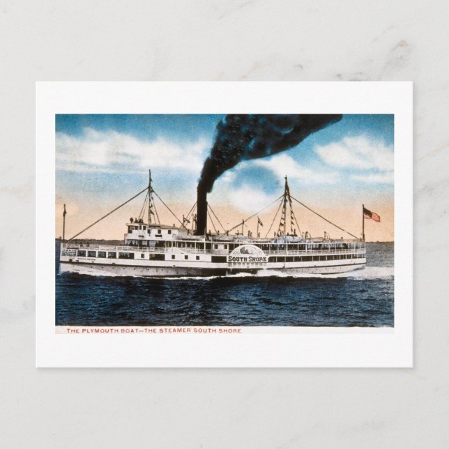 Plymouth Boat - Dampfschiff South Shore Postkarte (Vorderseite)