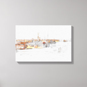 Plymouth-Hafen-Leinwand-Druck Leinwanddruck