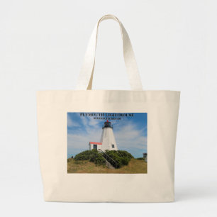 Plymouth Lighthouse, Massachusetts "The Gurnet" Jumbo Stoffbeutel
