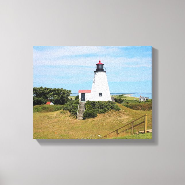 Plymouth Lighthouse, Massachusetts "The Gurnet" Leinwanddruck (Vorderseite)
