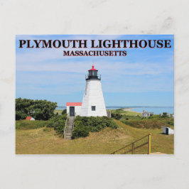 Plymouth Lighthouse, "The Gurnet", MA Postcard Postkarte