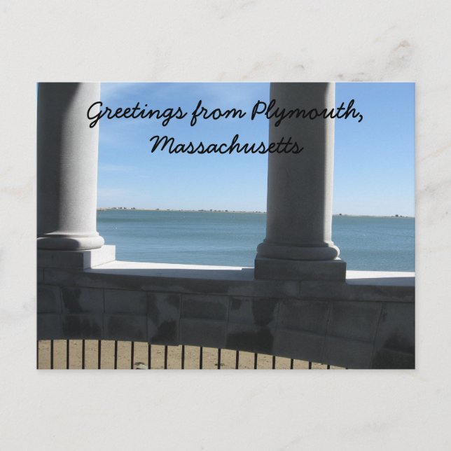 Plymouth Ma, Aussicht vom Plymouth Rock Postkarte (Vorderseite)